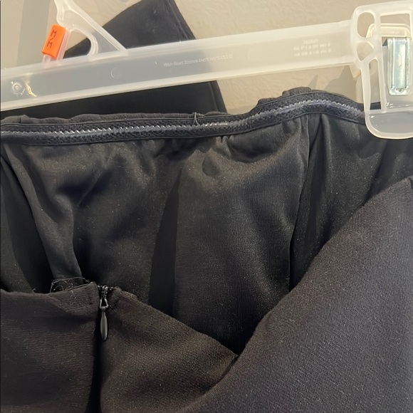 Black Asymmetrical Strapless Sheath Dress - Picture 4 of 6